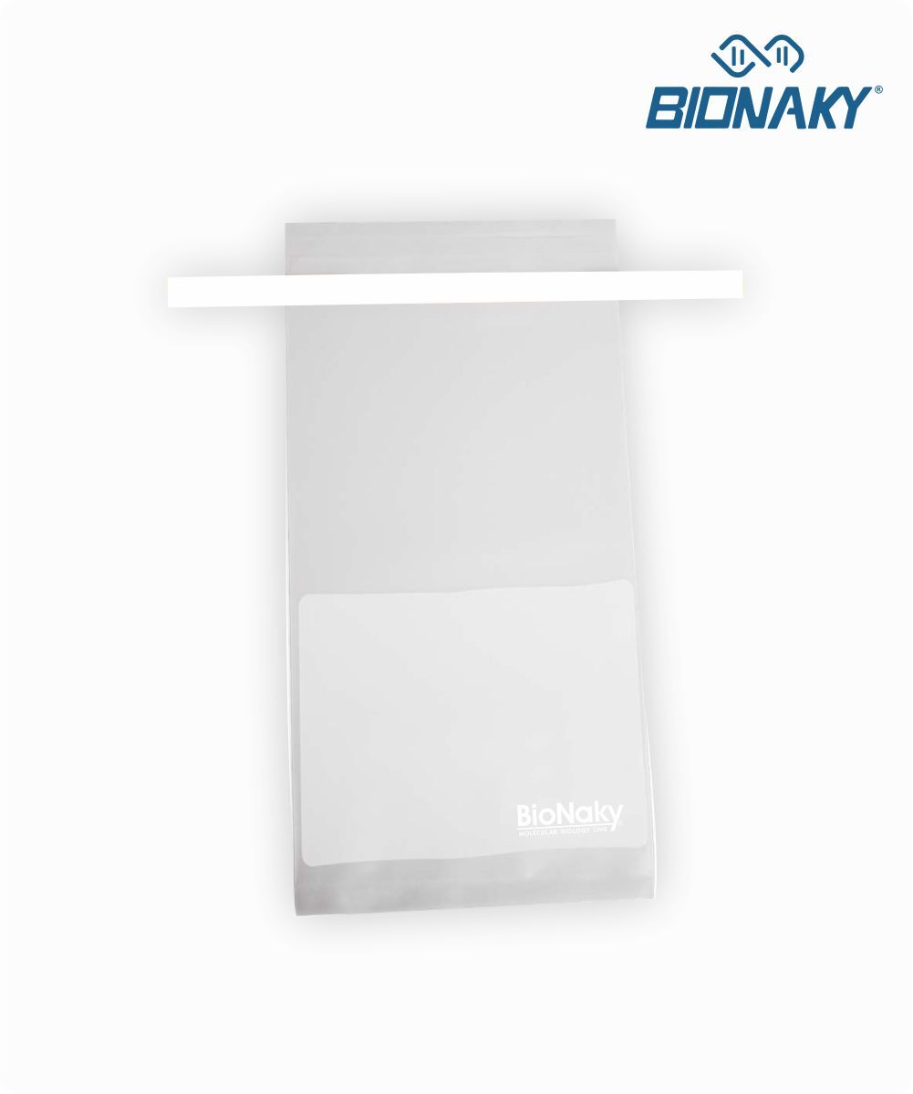 Saco para amostra estéril 120mL com tarja de marcação